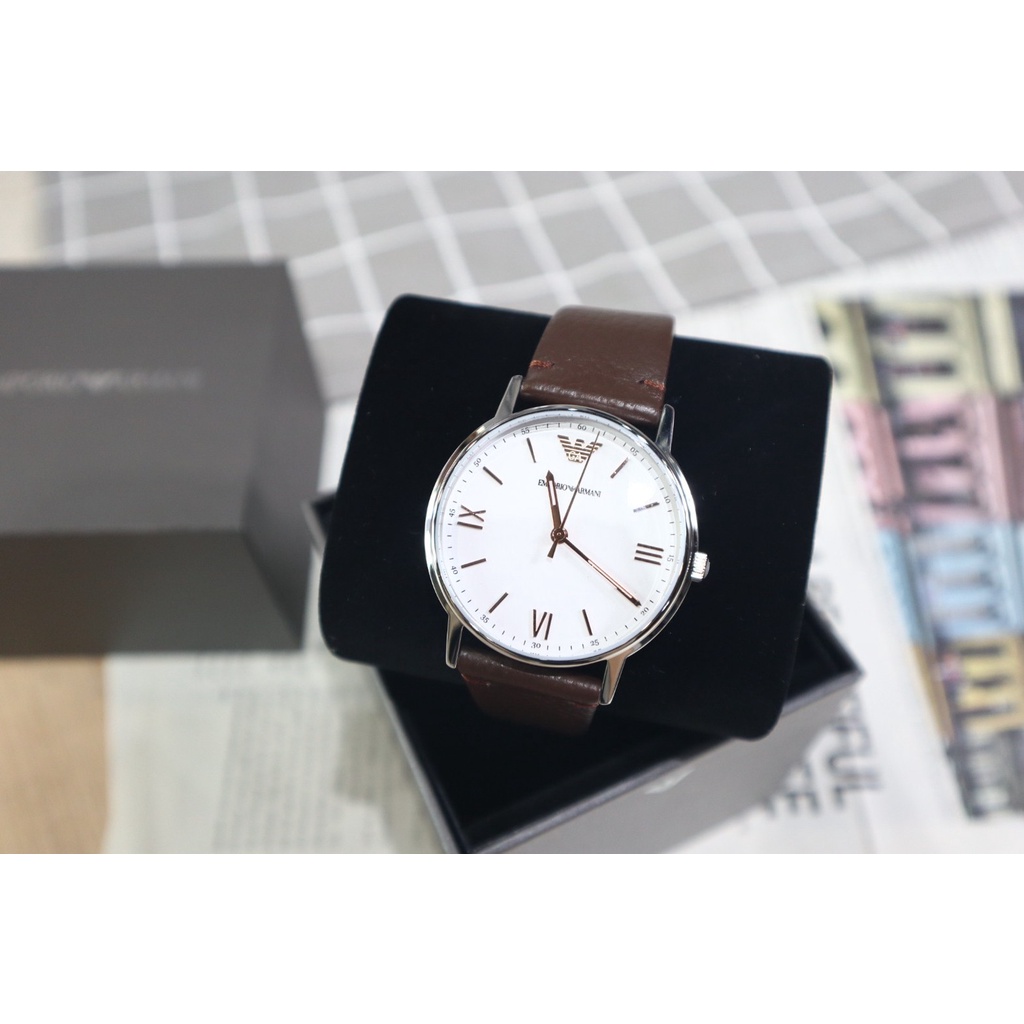 Часовник Emporio Armani с бял циферблат